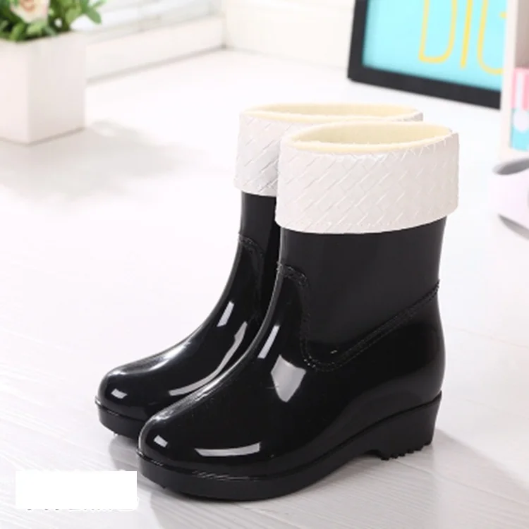 Сапоги Aleafalling женские непромокаемые плотные без застежки Уличная обувь для