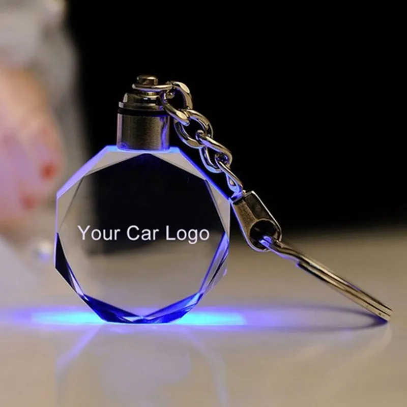 Новинка 2020 модный светящийся брелок для автомобильных ключей со стеклом