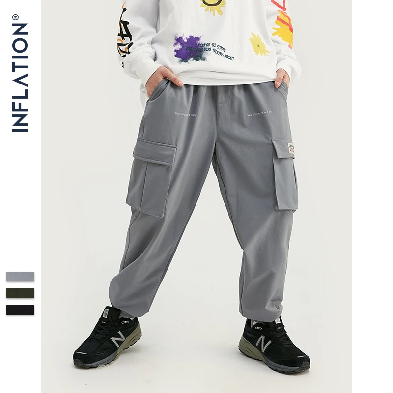Брюки-ветровки INFLATION модные мужские 2020 весенне-летние уличные брюки с карманами