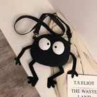 Новинка 2021, маленькая черная холщовая сумка-мессенджер с брикетами, забавная милая сумка на плечо для девушек, подарок на Рождество и новый год