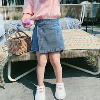 summer girls denim skirt elastic waist short pants skirt aline knee length dress kid party clothing for baby girl