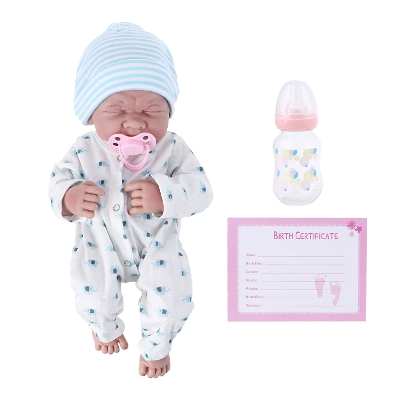 

14inch Girl/Boy Baby Re-born Nurturing Doll Birthday Party Decoration Interactive Caucasian Soft Baby Realistic Doll