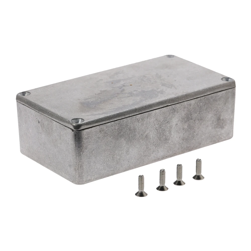 Carcasa de aluminio plateado, caja de Proyecto de estoma de fundición a presión electrónica 1590N1/125B, 121x65,5x39mm, carcasa de Pedal para pieza de guitarra