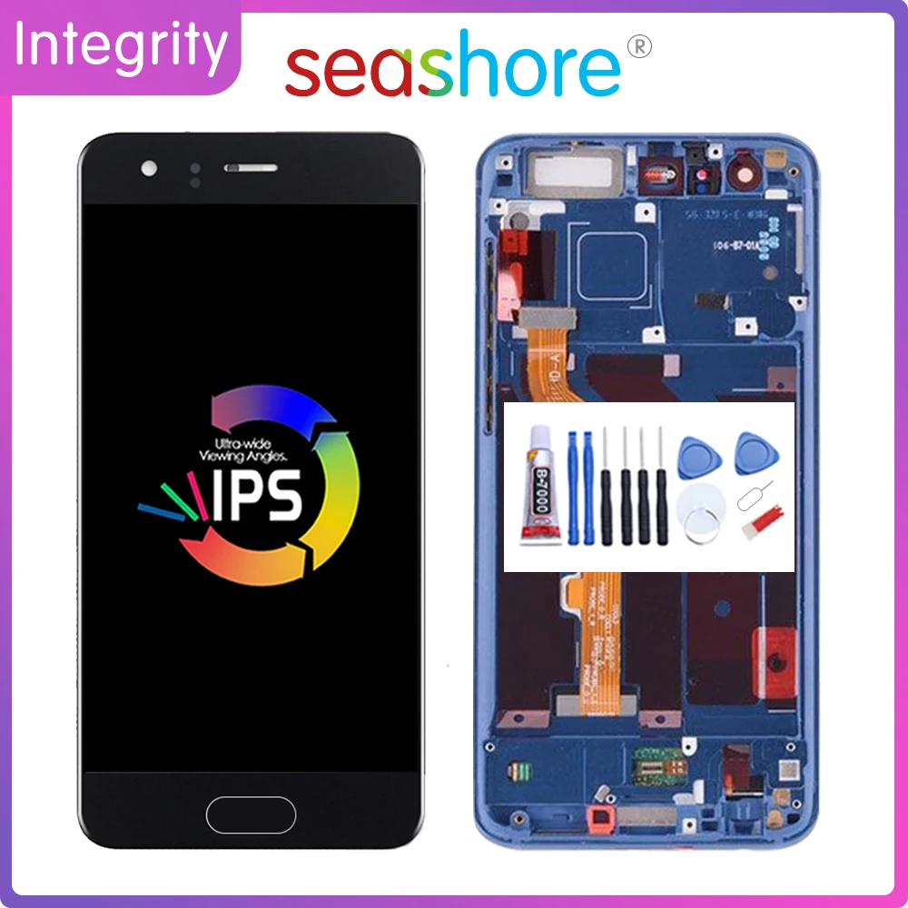 5.15"Screen For HUAWEI Honor 9 LCD Touch Screen Digitizer Assembly Huawei Display with Fingerprint Frame Replacement | Мобильные