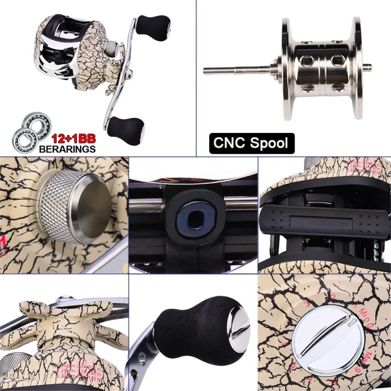 

LidaFish Brand new hot-selling metal drop wheel 12+1BB shaft 7.2:1 fishing gear supplies fishing sea fishing reel