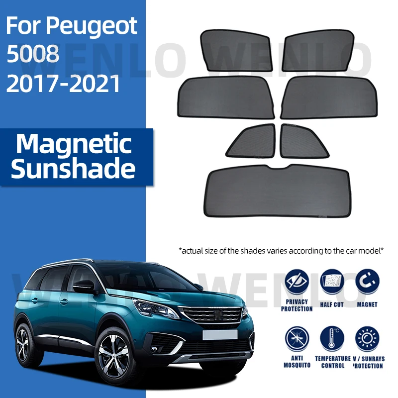 

For Peugeot 5008 2017-2021 Magnetic Mesh Car Curtain Windshield Sunshade Window Sun Shade Windscreen Sunshield Cover Glass Net