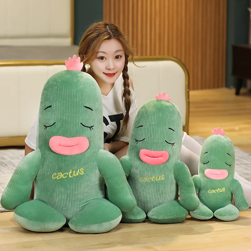 Красивая плюшевая игрушка Cactu для йоги с большим ртом 35-65 см мягкие толстые