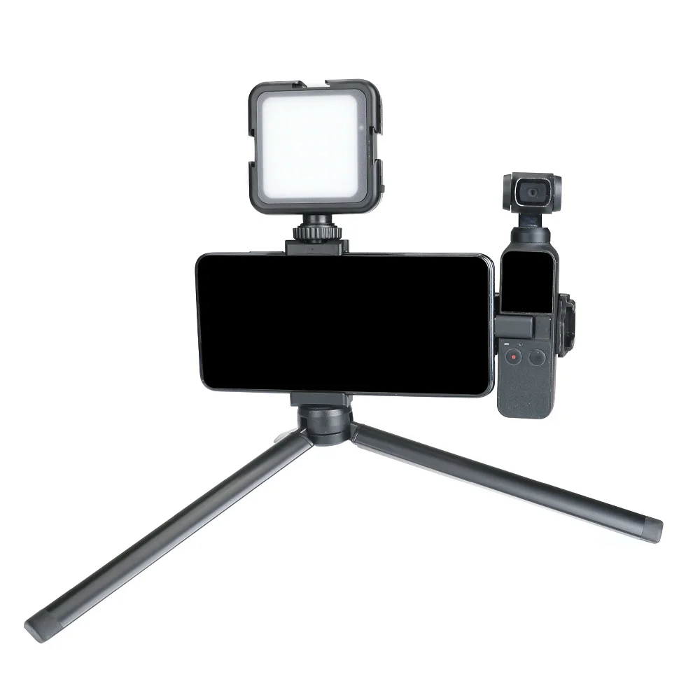 Зажим-держатель для камеры телефона с двойным холодным башмаком светильник