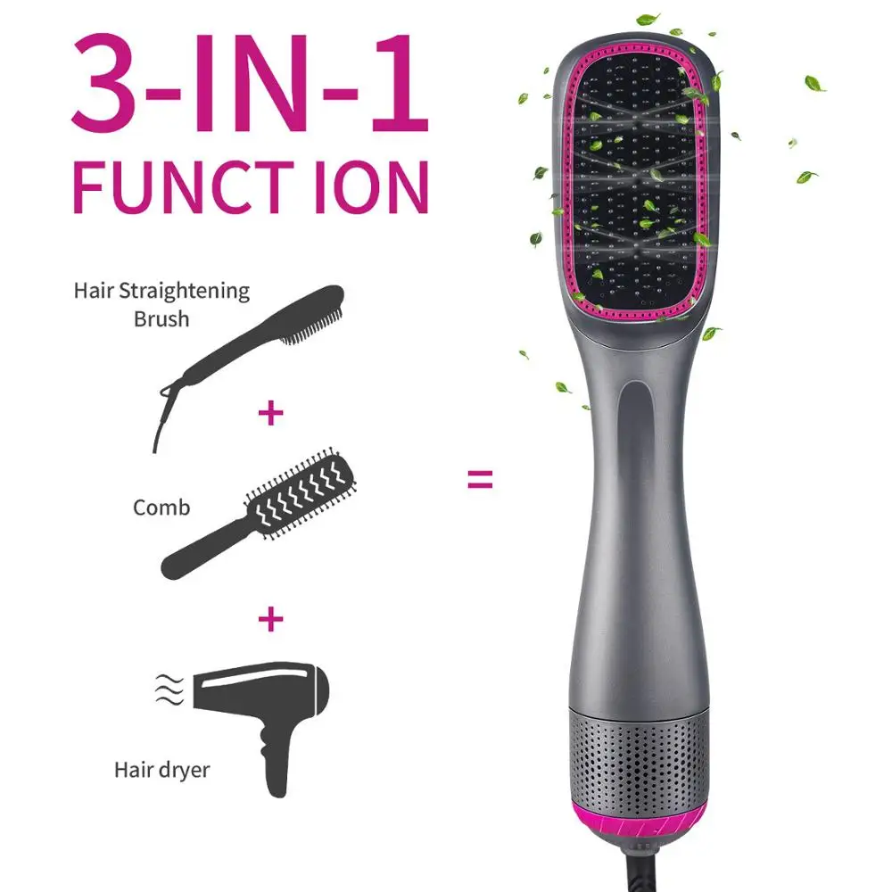 

Dropshipping New Hot Air Brush One-Step Hair Dryer & Volumizer Blower Negative Ion Hair Curler Straightener Styling Salon Tools