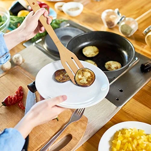 

Cooking Utensil Set Wooden Spoons Nonstick Bamboo Spatula Natural Wood Turners Cookware Kitchen Utensils Cooking Tools