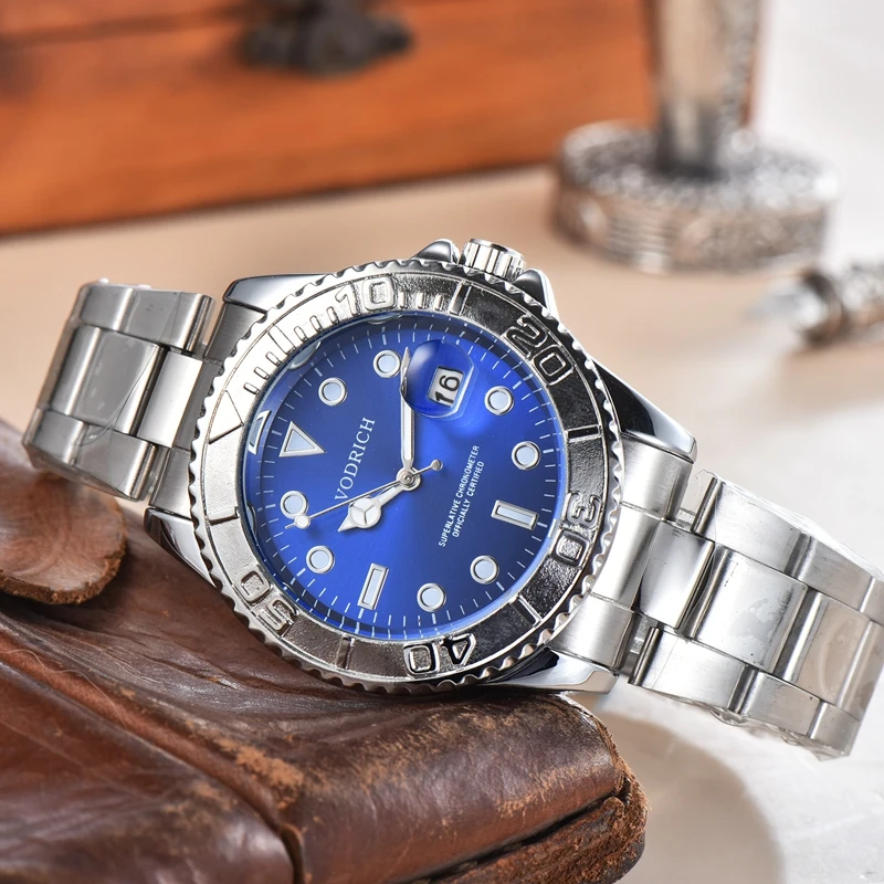 

2021 New VODRICH Luxury brand Pink Yacht Men Quartz Watch Classic 40mm Women Men Alloy Quartz Watch