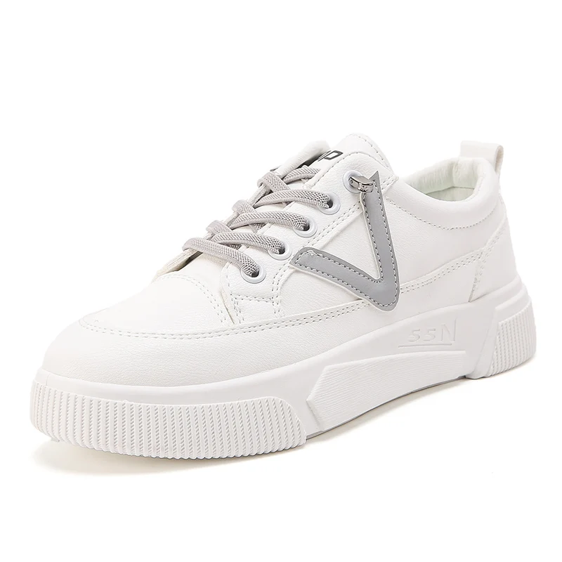 Кроссовки женские на плоской платформе повседневные лоферы шнуровке дышащие без