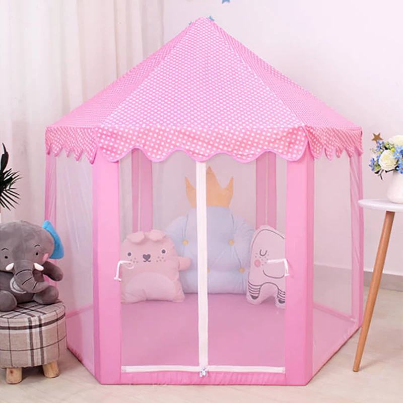 

Children Castle Play House Kid Gift Outdoor Beach Zipper tent Girls gifts Baby toy Wigwam Portable Folding Prince Princess Tent