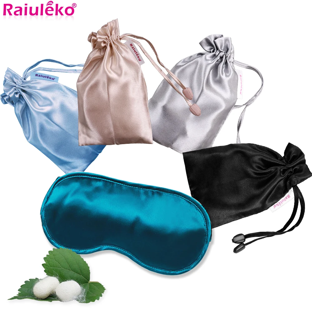 

100% Pure Silk Supple Sleep Mask Portable Sleeping Mask Eye Shade Portable Travel Office Eyepatch Breathable Tasteless Women Men