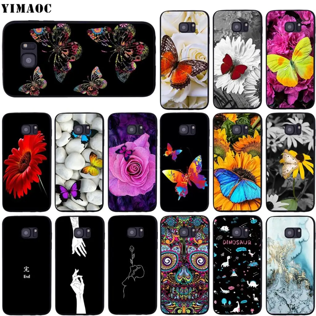 Чехол YIMAOC с бабочками на розах для Samsung Galaxy A10s A20s A30s A40s A50s Note 10 Plus A2 J4 J6 J7 J8 Core