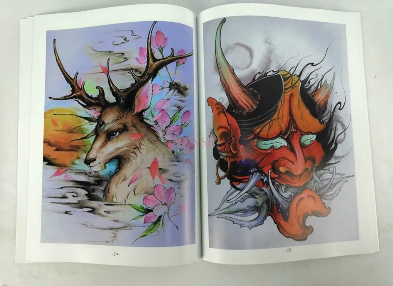 Тату книга тату-книги рукописи Атласов резные драконы Тигры черепа и цветы