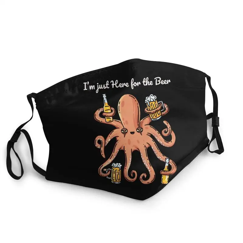 

Funny Beer Octopus Reusable Face Mask Unisex Adult Anti Dust Protection Cover Respirator Mouth-Muffle