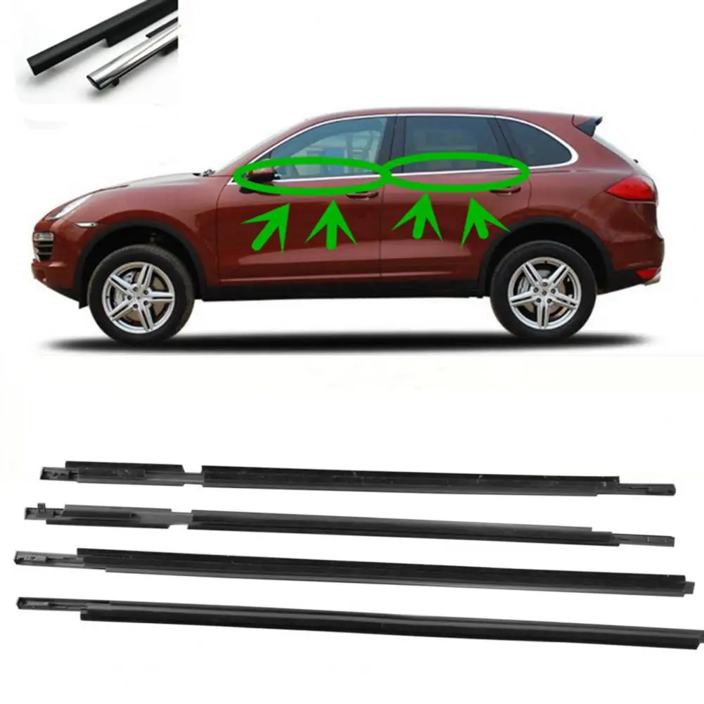 4Pcs Window Seal Belt Modified Parts Rubber Outer Weatherstrip Moulding Trim for Prado 2002-2009 Land Cruiser 2010-2018 - купить по