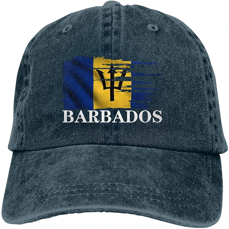 

Barbados Flag Sports Denim Cap Adjustable Unisex Plain Baseball Cowboy Snapback Hat