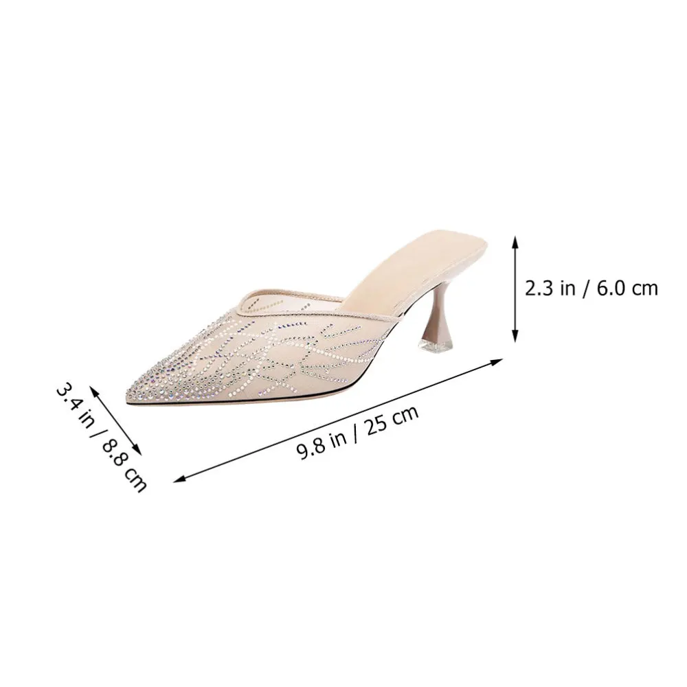 

1 Pair Woman's High-heeled Slippers Outdoor Pointed Toe Sandals Summer Shoes