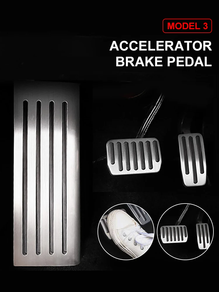 

Car Foot Pedal Pads Covers Anti Slip Foot Pedal Pads Brake Rest Pedal Alloy Accelerator Brake Pedal for Tesla Model 3 Y 2021