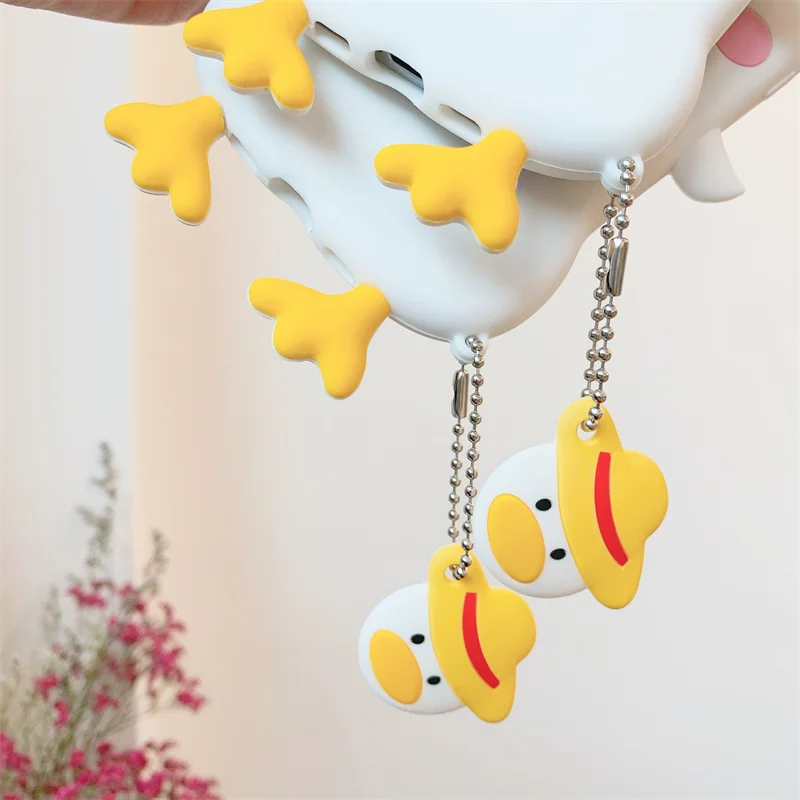

Cute 3D Cartoon Duck Phone Case For IPhone12 11 Pro MAX 7 8 Plus XS XR X SE 2020 Soft Silicone Pendant Cellphone Case For Girls
