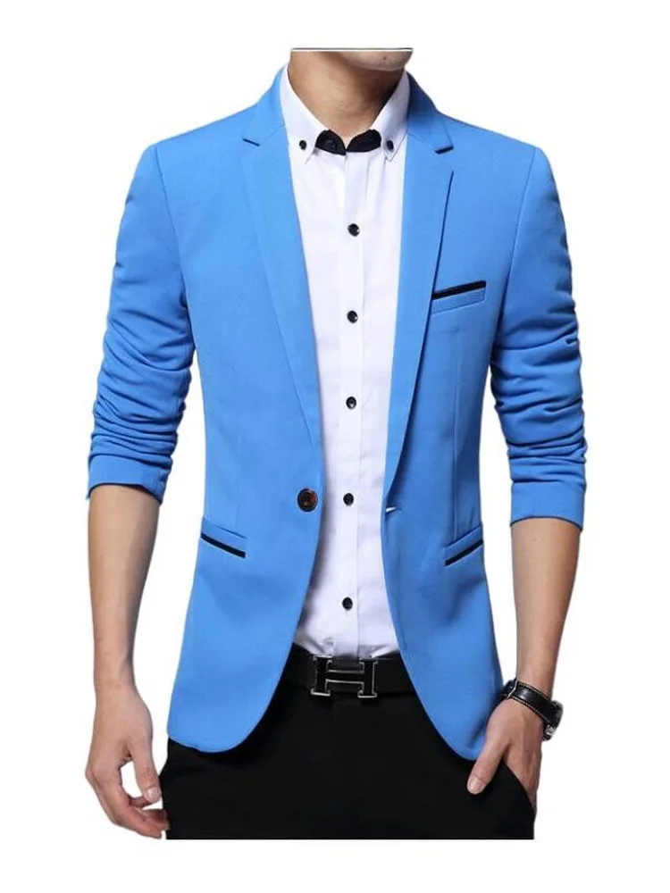 

Men Blazer Casual Suits Slim Fit High Quality Blazers Men Costume Homme Terno Masculin Blazer Jacket No Ironing