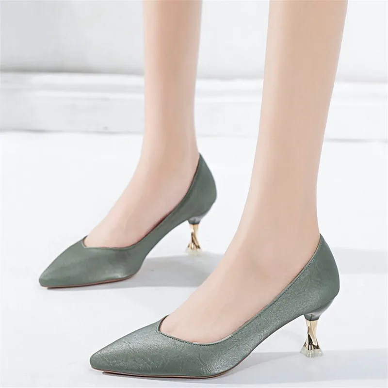 

Pointed Toe Fetish Luxury Designer Woman Extreme Mules Super High Heels Women Sexy Shoes Ladies Pumps Green Wedding Heels