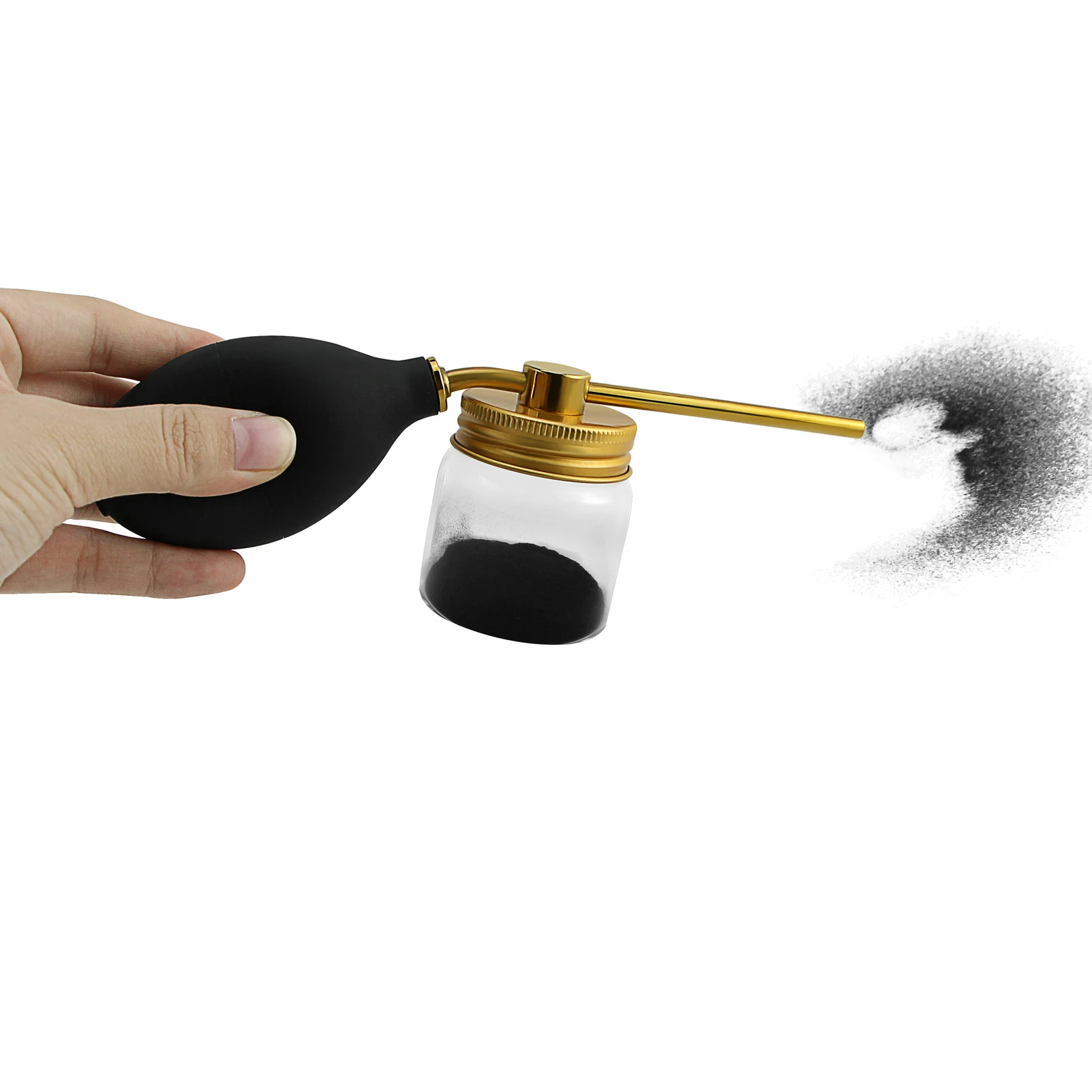 

The new golden silicone balloon spray bottle of hair fiber secondary hairline added powder hairdressing tools