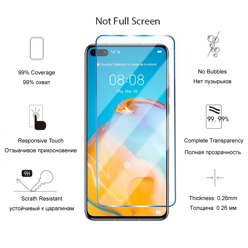 Защитное стекло 4 в 1 для Huawei Y9a Y7a Y9S Y8S Y8p Y7p Y6p Y5p закаленное Y6S Y5 Y9 Y7 Y6 Prime 2019 - купить