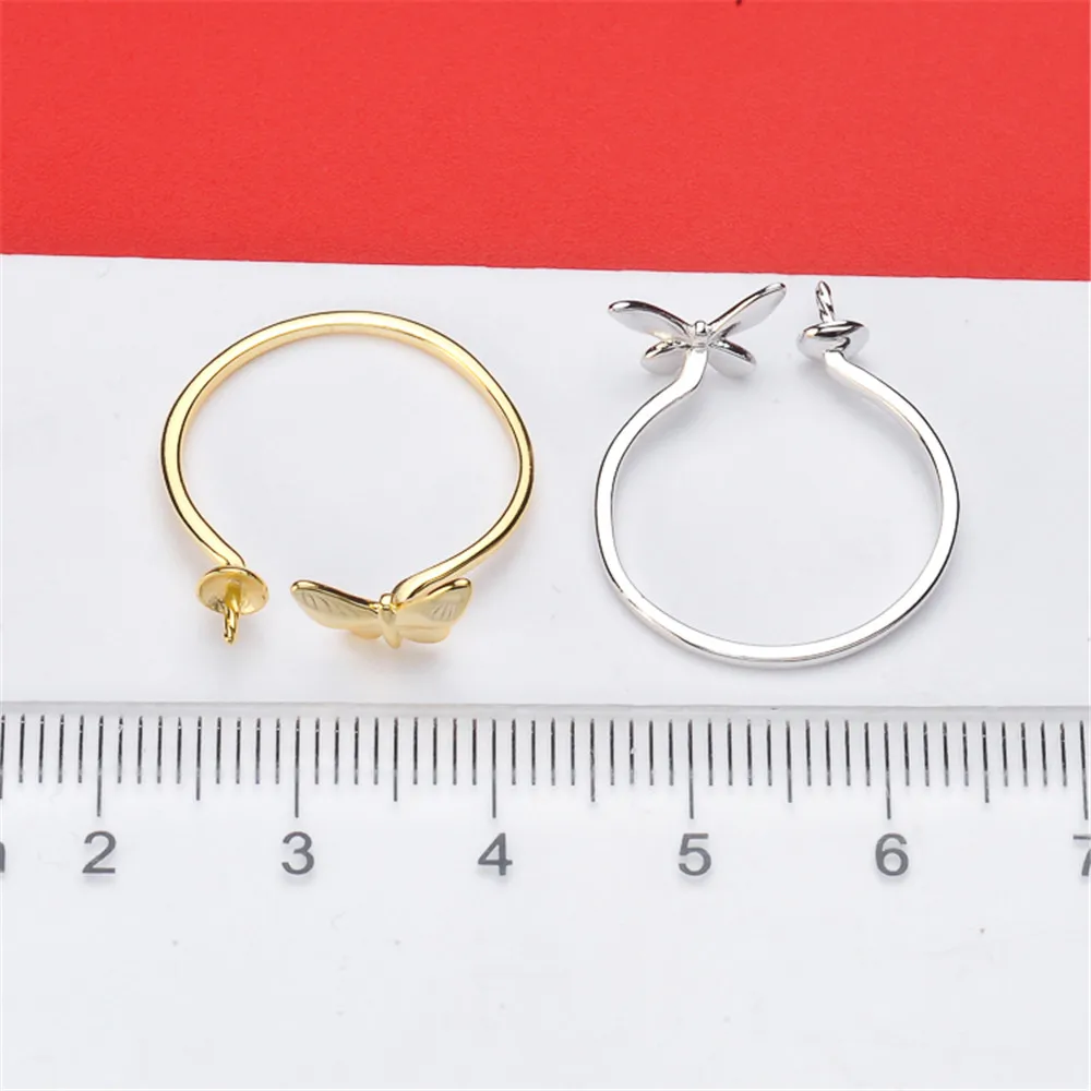 

DIY Pearl Rings Jewelry Making for 925 Silver Rings Settings Adjustable Opening Blank Base Classic Ring Mount Charm Gift Factory