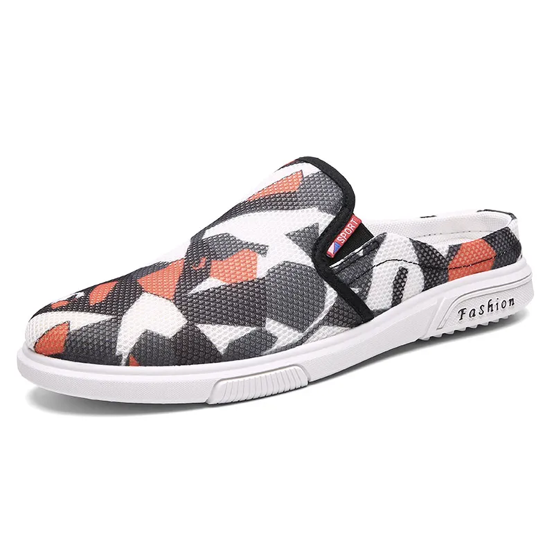 Летняя мужская повседневная камуфляжная обувь Лоферы без застежки тапочки на