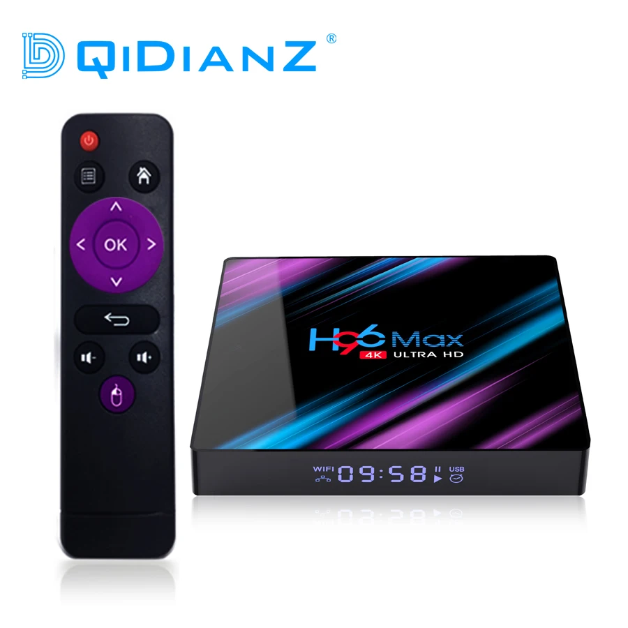 ТВ-приставка DQiDianZ H96 MAX на Android 10 4 ядра 2 4G/5G Wi-Fi 4G 64 ГБ 4/5 0G BT 0 h96max | Электроника