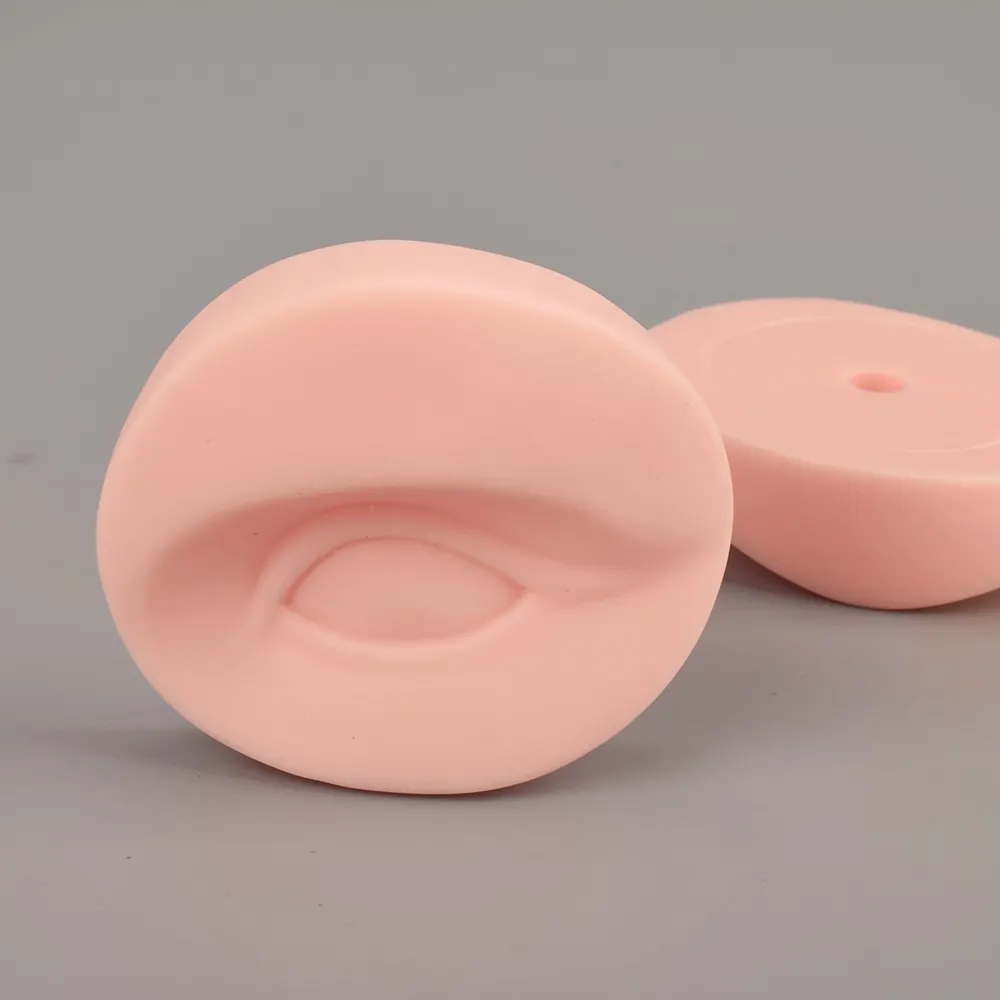 3pcs left eye 3D практика кожи Перманентный макияж татуировки глаз губ практика кожи манекен брови и форма рта запасные части - Цвет: 3pcs left eye