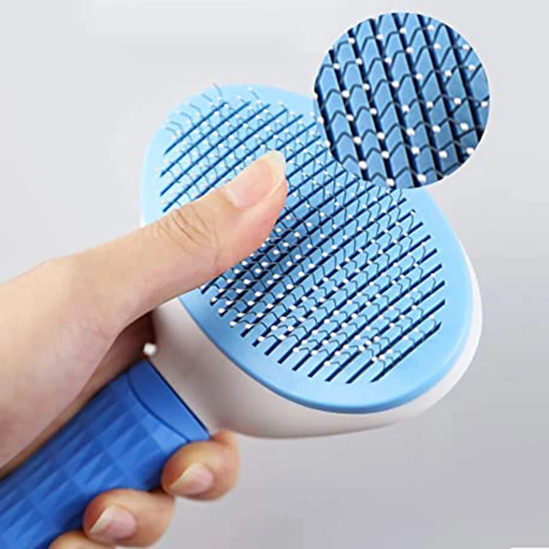 

Gently Removes Loose Undercoat Mats and Tangled Hair Pets Self-Cleaning Slicker Brush Dogs Cat Grooming Brush FF01