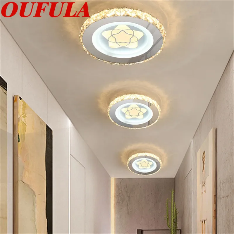 

OUTELA Входная лампа, Хрустальная потолочная лампа, современная, подходит для прохода, коридора, балкона