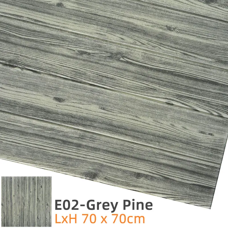 E02-Grey Pine Kaguyahime DIY Wall Stickers Self-Adhesive Decor Wallpaper For Kids Room Kitchen Bedroom Waterproof Sticker 3D Wallpaper Brick - Цвет: E02-Grey Pine