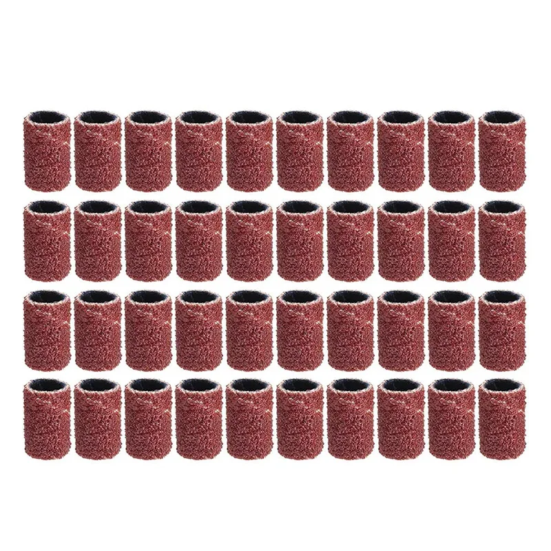 

132pcs 80 Grit 1/4 3/8 1/2 Inch Sanding Drum with Sanding Mandrel Rotary Tool Accessories