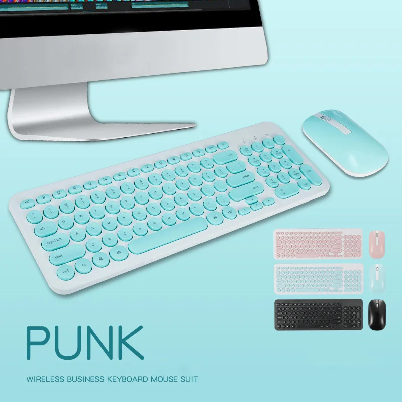 Беспроводная Бесшумная клавиатура 2 4G игровая с круглыми кнопками мышь для Macbook