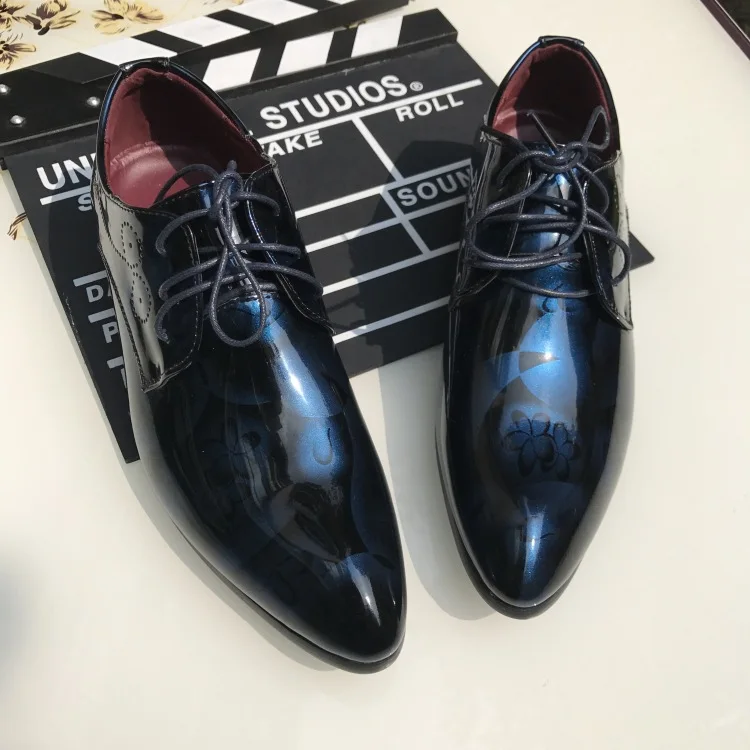 Роскошные весенние мужские свадебные туфли из лакированной кожи Деловые