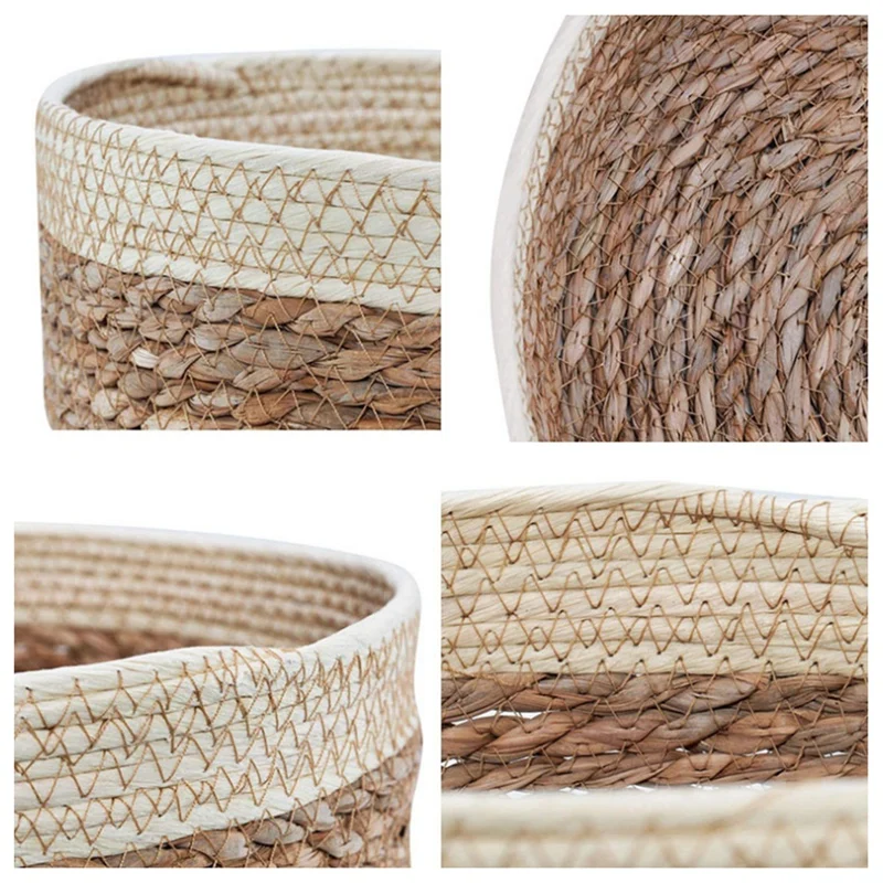 

3PCS Rattan Wicker Basket Tray Set for Organizing Wicker Fruit Basket Bread Serving Basket Food Storage Baskets Holder