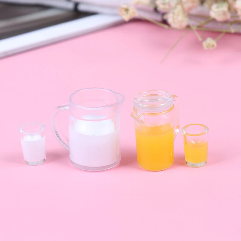 2 шт. 1/12 Миниатюрные аксессуары для кукольного домика мини кувшин сока Набор