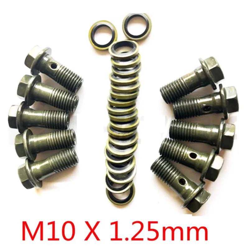

2pcs/lot M10*1.25Pitch Brake Dual Line Hose Dirt Pit Bike Motorcycle Double Banjo Bolt Metal