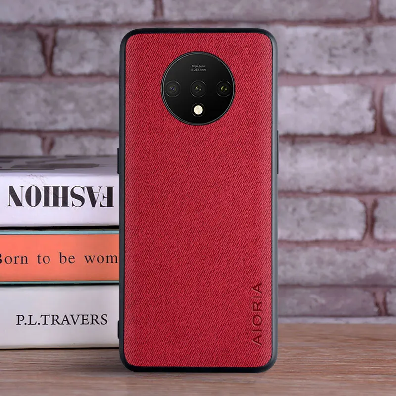 case for oneplus 7 6 6t 7t pro coque luxury textile leather skin soft tpu hard pc phone cover for oneplus 7 7t 6 case funda capa free global shipping
