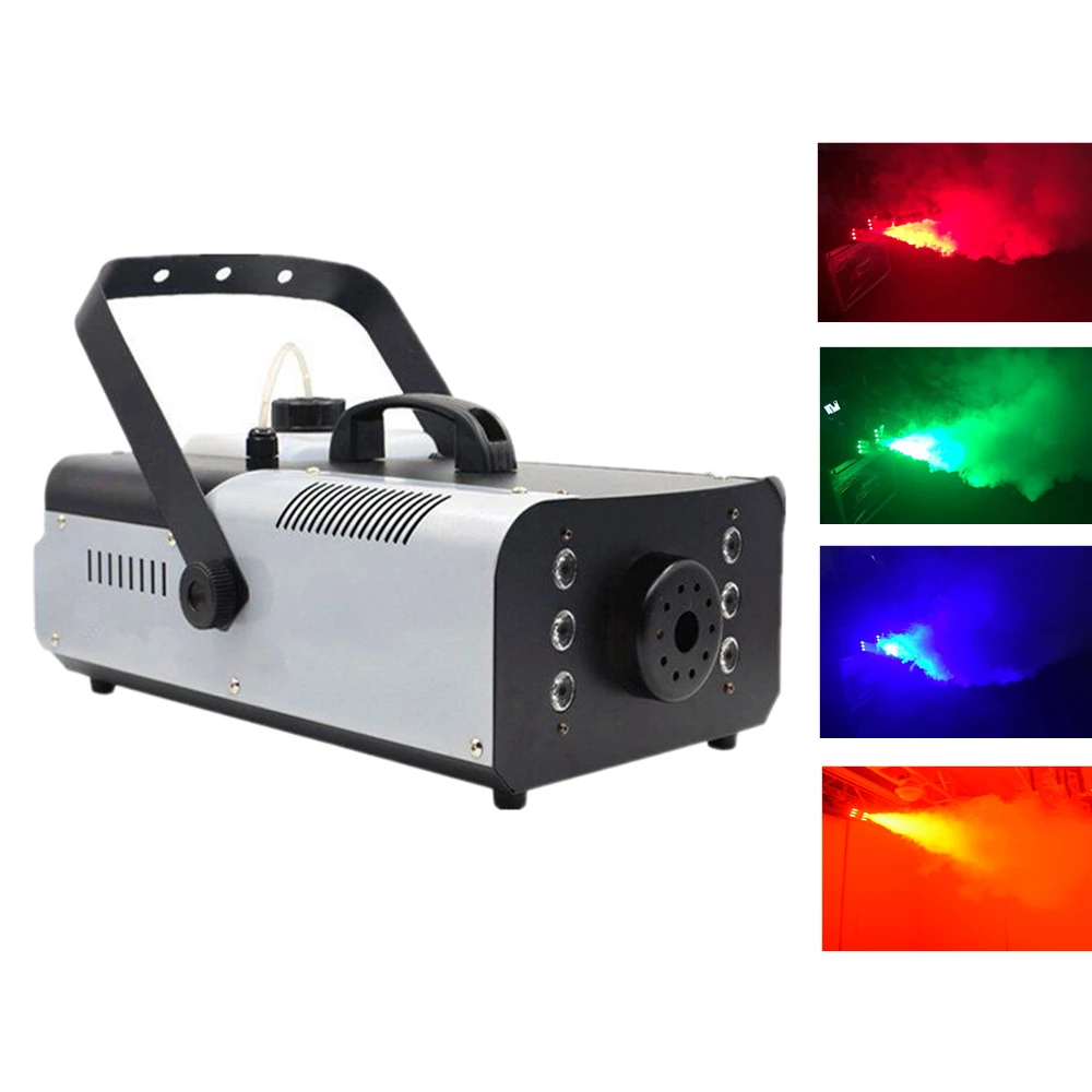 

1500W LED Smoke Machine/Professional Disco Stage Fogger/Wireless Remote Control Fog Machine With 6x3W RGB 3IN1 LED Lights