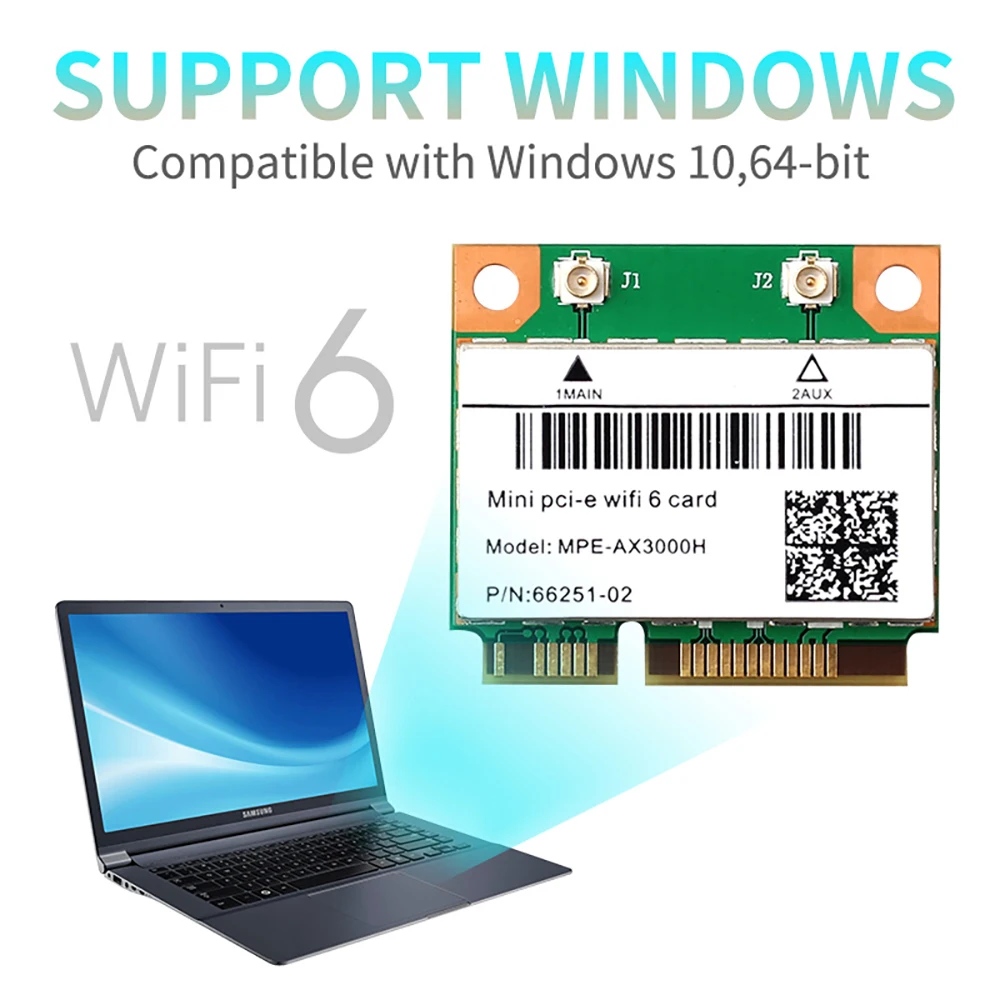 3000 Мбит/с Wi Fi 6 беспроводной адаптер мини PCI E карта Bluetooth 5 0 Wlan для ноутбука 802.11ax/ac 2