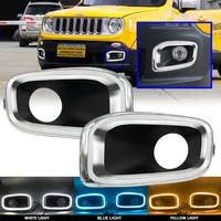 led drl headlight cover for jeep renegade 2015 2018 fog lights daytime running lights driving lights foglights cover