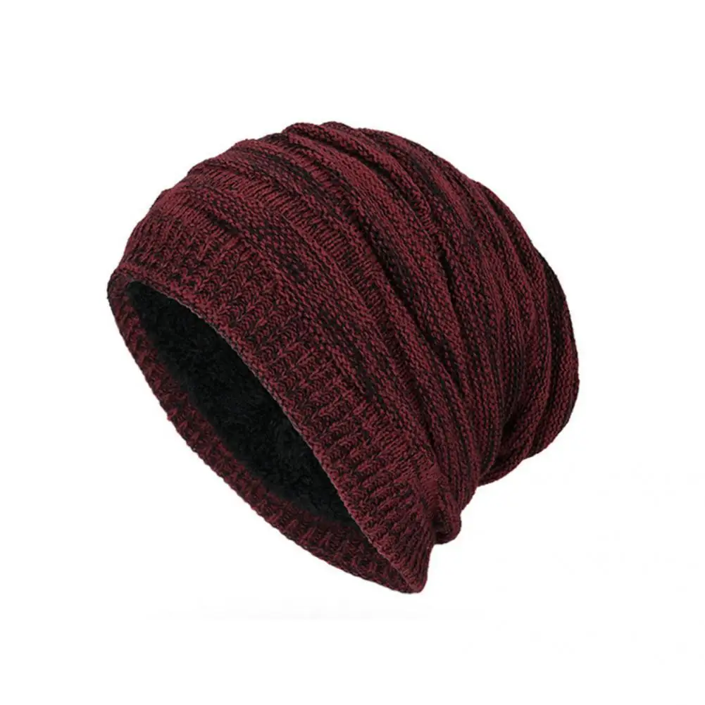 

Autumn Winter Stylish Korean Style Knitting Fedora Thick Men Hat Brimless for Camping