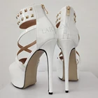 Женские босоножки BERZIMER, блестящие туфли на платформе с открытым носком и шипами на тонком каблуке, женские туфли-лодочки, женская свадебная обувь для вечеринки, женская модель 41 44 50 52