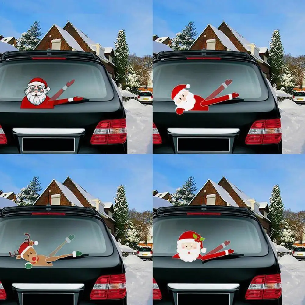 

Автомобильные наклейки, рождественские смешные наклейки на автомобиль дворника для пожилых людей без ремней, праздничные украшения, накле...